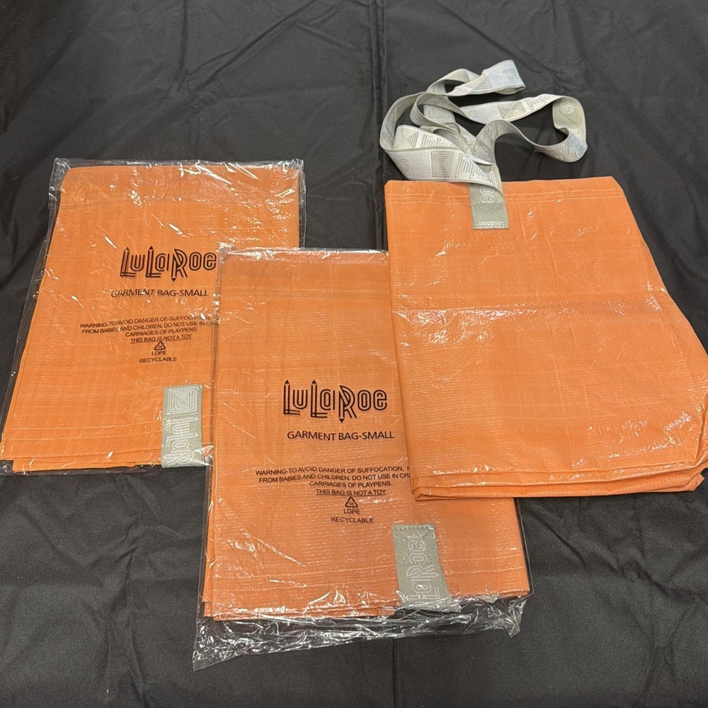 Lot Of 3 Orange Small Garment Bag With Zipper Storage Bag by Lularoe 2 New